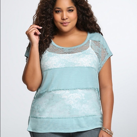 torrid Tops - Torrid lace panel dolman top